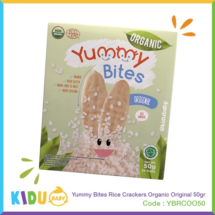 Yummy Bites Rice Crackers Organic Snack Bayi Cemilan Anak Sehat Kidu Baby