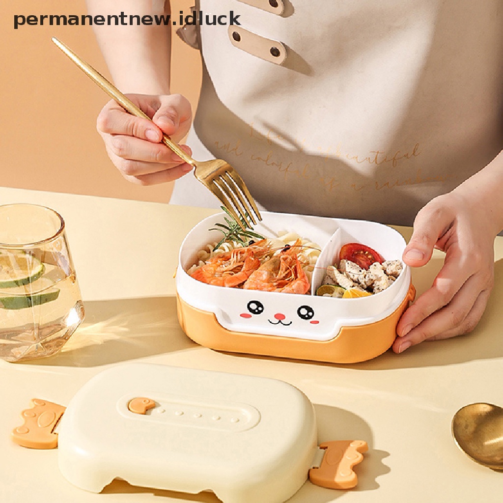 Kotak Makan Siang Bento Bentuk Persegi Panjang Motif Kartun Anime Bahan Plastik Anti Bocor Untuk Anak Sekolah