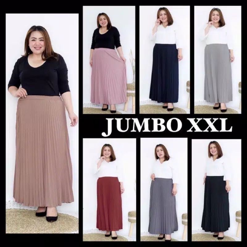 Rokplisket jumbo xxl rok plisket bagus rok plisket jumbo murah rok plisket mayung