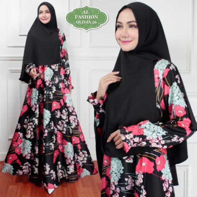 GAMIS OLIVIA 56 SET KHIMAR ONE SET SYARI MUSLIMAH