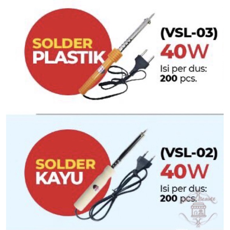 Solder Plastik/Kayu 40 Watt / Solder 40 Watt / Soldering Iron 40W / Solder Gagang Plastik 40 W