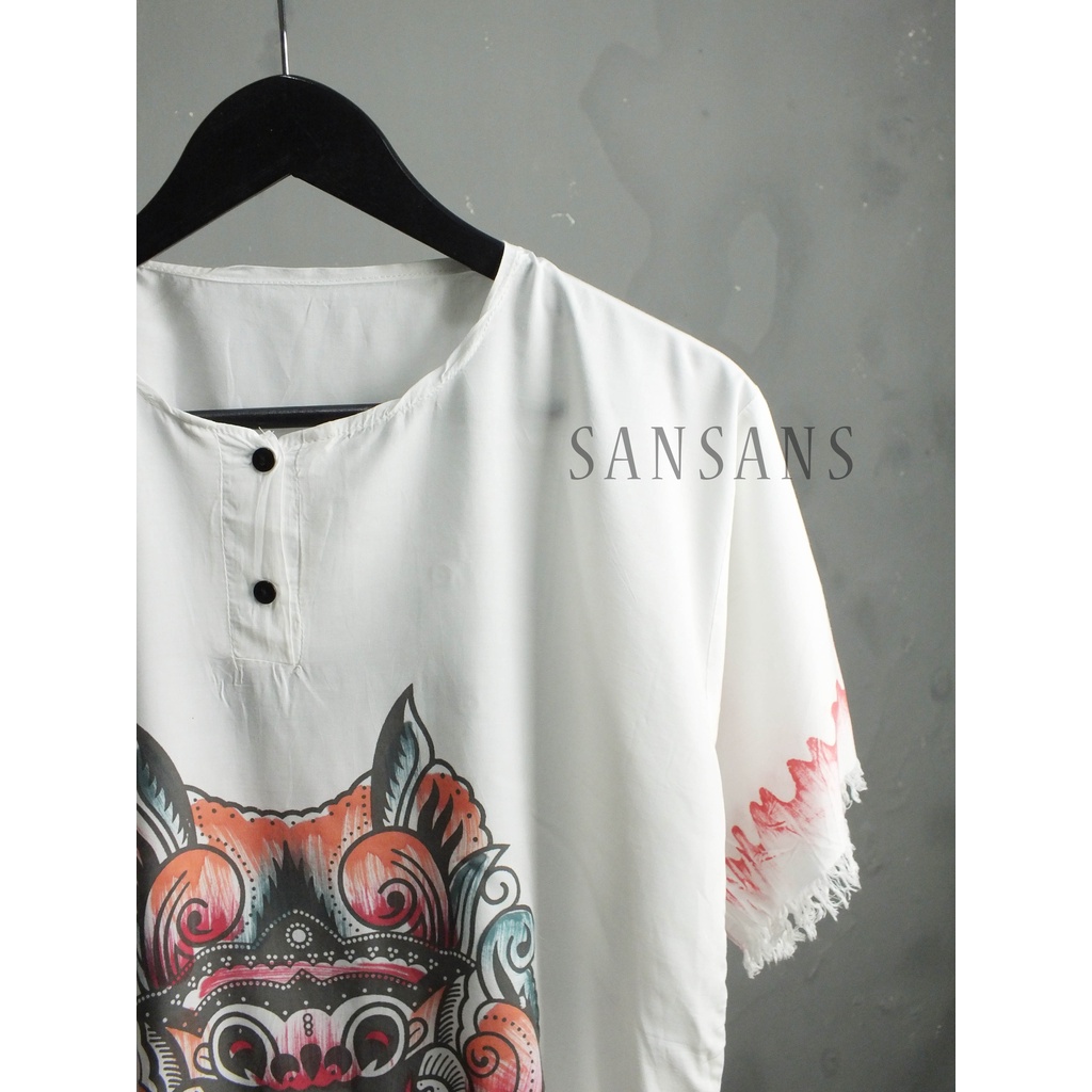 Atasan Baju Barong Bali Khusus Warna putih / Baju Barong Bali Pria Dan Wanita / Baju Bali Terbaru / 