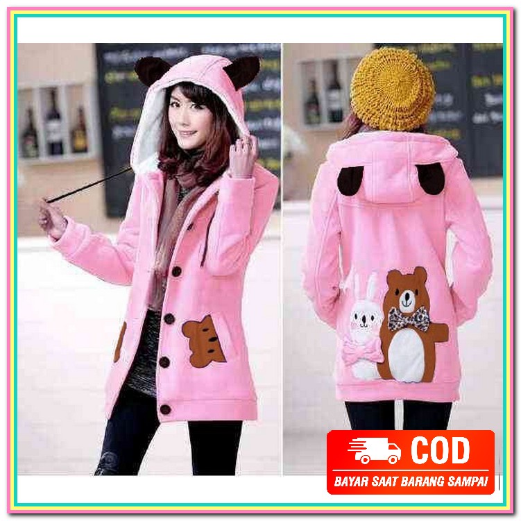 Jaket Wanita Kekinian  2021 // Jaket Wanita Jaket A Windbreacker  FS800 [Jaket Funny Pink Lo] Jaket
