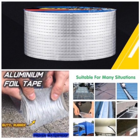 Tape Anti Bocor Anti Air Selotif Perekat Atap Ruangan Lakban Aluminum Tahan Panas Air 10CM