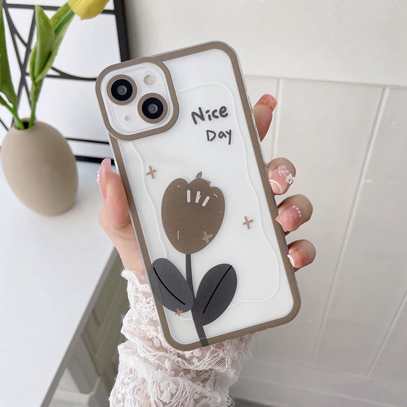 Nice Day Tulip Soft Case iP iPhone 11 12 13 Pro Max 6 6S 7 8 + Plus X XR SE 2020 XS Max Casing