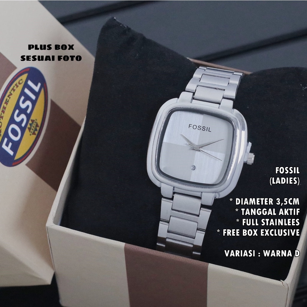 (FREE BOX) JAM TANGAN WANITA FASHION RANTAI BODY SEGI TANGGAL AKTIF