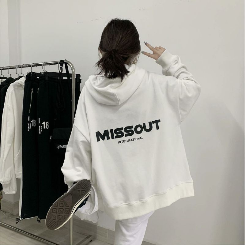 S - XXXXXL(6XL) Zip Hoodie MISS0UT INTERNASIONAL OVERSIZE Jaket Resleting Korean Fashion Fleece Jumbo Jaketin Aja S M L XL XXL XXXL 4XL 5XL Coklat Tua Mocca Brown Neon Lilac Pink