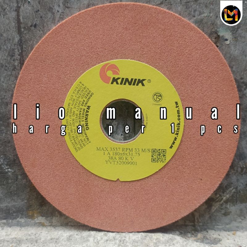 Batu gerinda duduk 7 inch Grit 80 KINIK 180 x 6 x 31.75 38A 80 KV