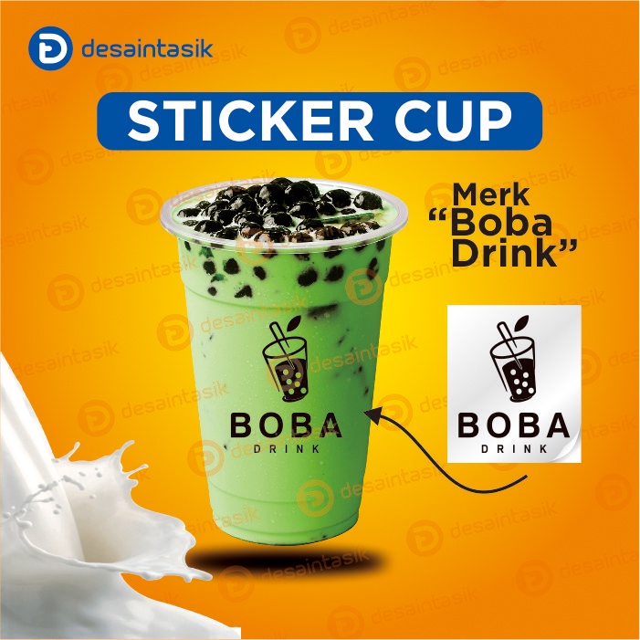 

Stiker Transparan Cup Minuman Boba Drink Ready Stock