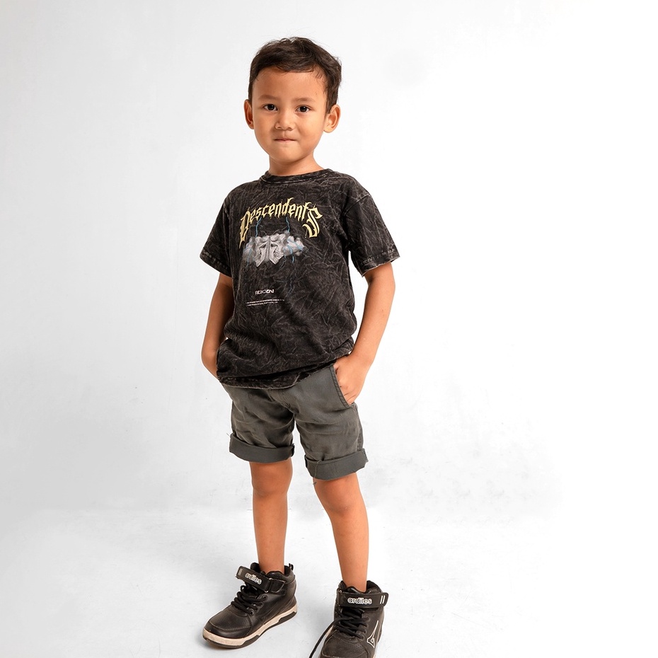 ROCKZONEINC. T-SHIRT WASHED KIDS DESCENDENTS - KAOS WASHING ANAK-ANAK HITAM - PRIA & WANITA (UNISEX)