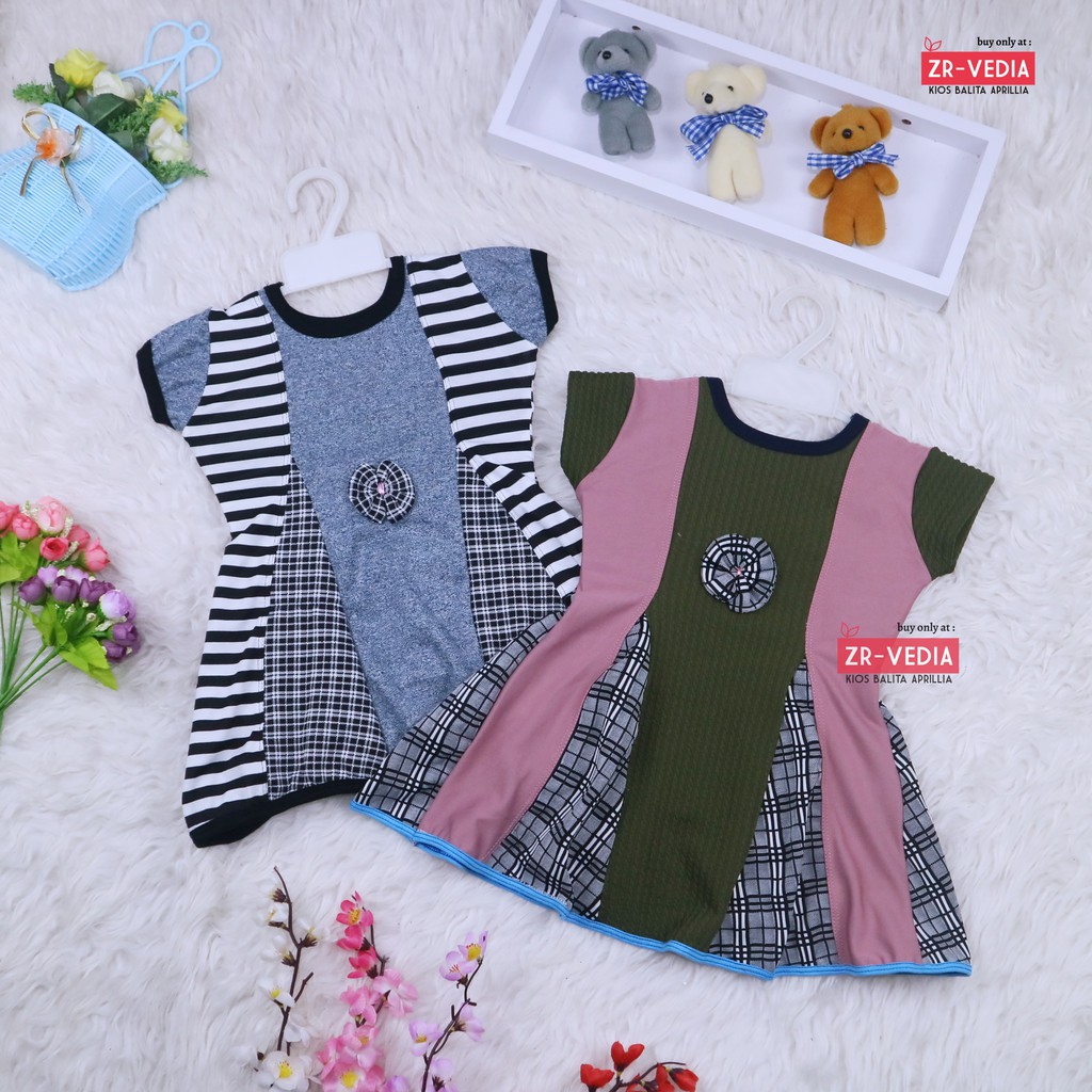 Dress Clara 1-3 Tahun / Gaun Anak Atasan Harian Lengan Bahan Adem Baju Anak Perempuan Pesta Batik