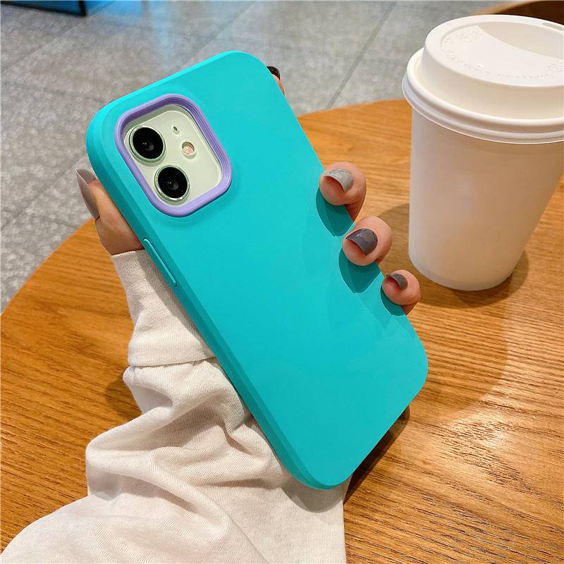 3 In 1 Soft Case Silikon Bumper Shockproof Warna Permen Cover Iphone 13 12 11 Pro Max X Xs Max