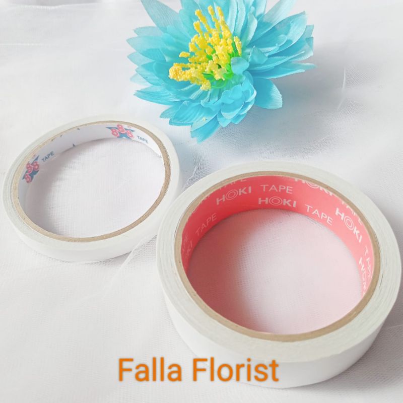 

Double tape tissue/ lakban kertas/ solasi solatip lakban bening kecil bahan buket bunga mahar hantaran seserahan hampers DIY dll