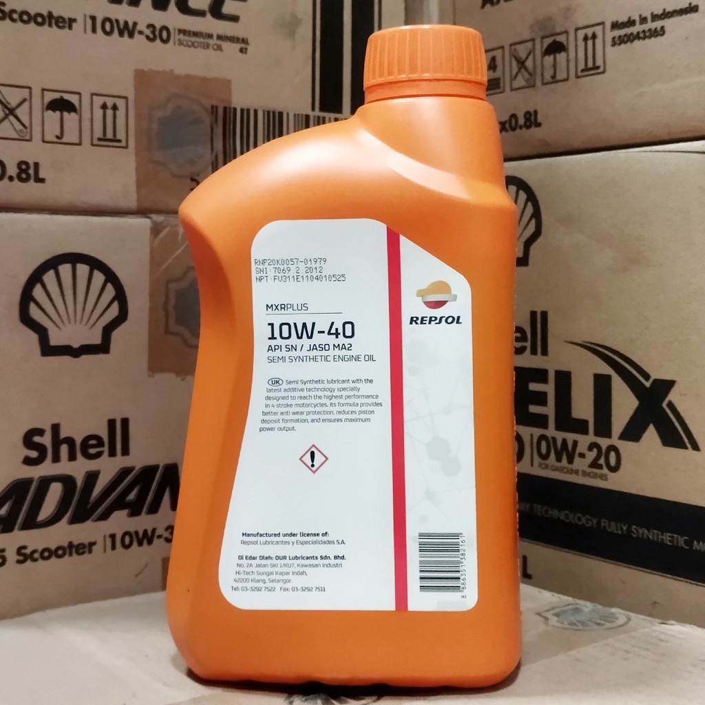 OLI MESIN MOTOR REPSOL MXR PLUS 10W-40 1 LITER