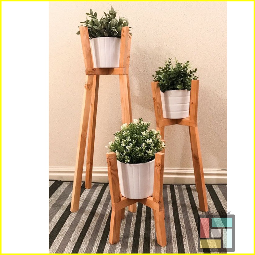 Rak Pot Standing Bunga Tatakan Pot Rak Kayu Standing Planter Alas Pot Bunga Planter Stand