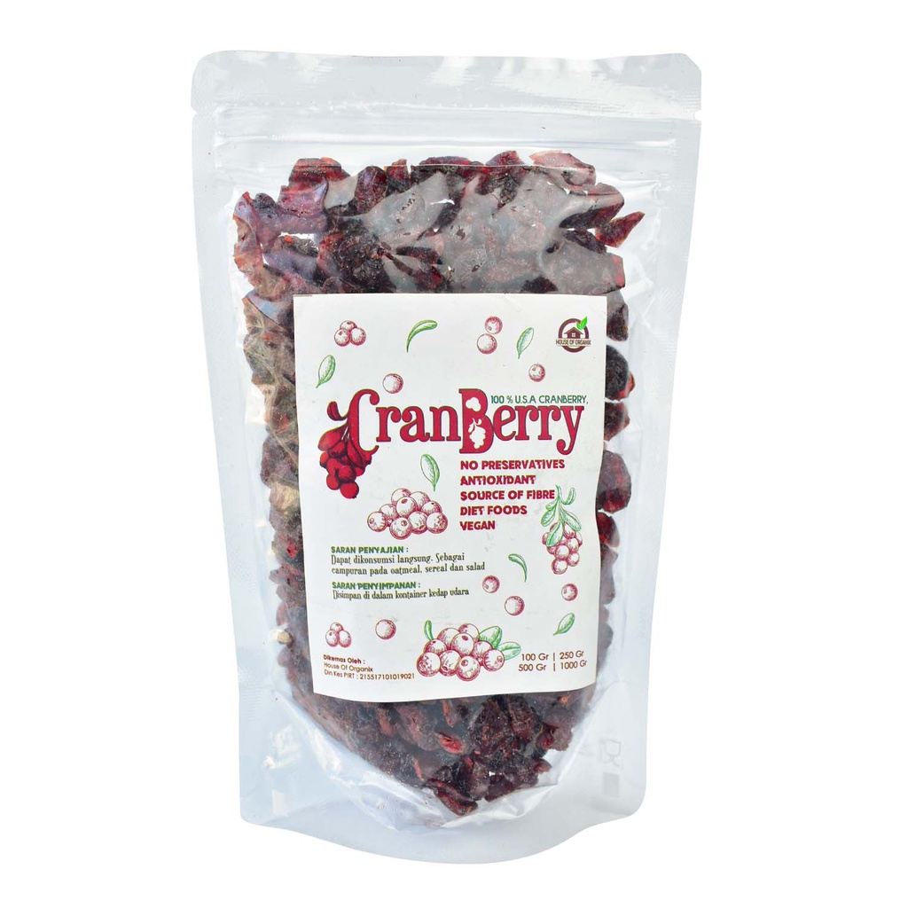 Dried Cranberry (Kranberri Kering)  250 Gr