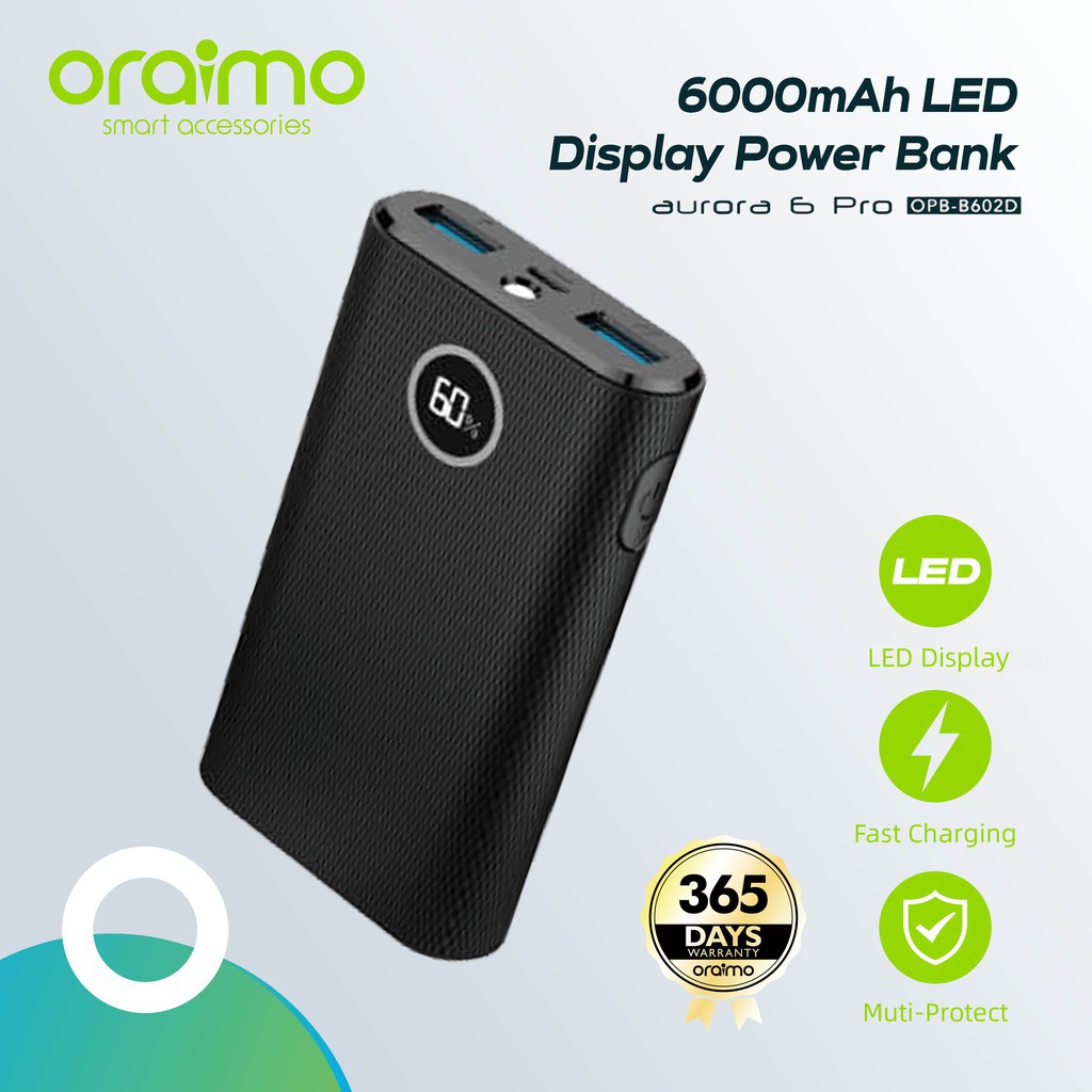 POWERBANK ORAIMO OPB-B602D 6000MAH DUAL USB