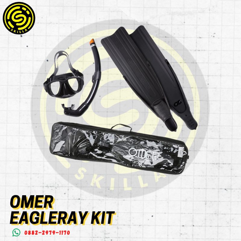 Omer Eagle ray Kit Alien Mask Snorkel Bag Long fins Freedive Freediving