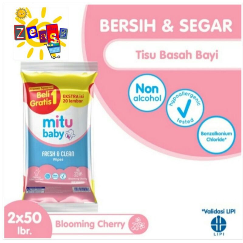 Mitu baby fresh and clean tisu basah bayi beli 1 gratis 1