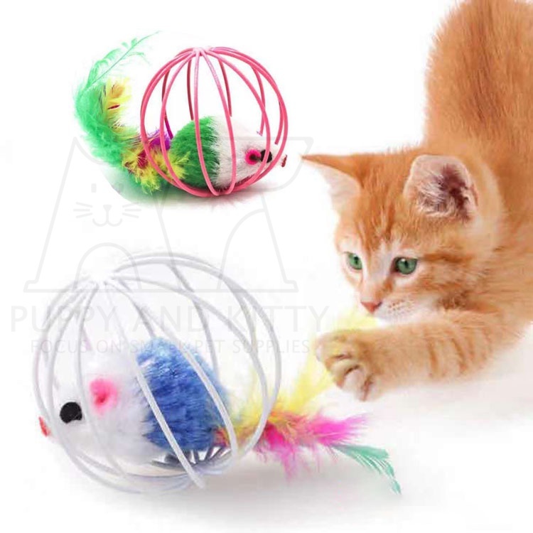 Mainan Kucing Bola Jeruji Tikus Pet Toys