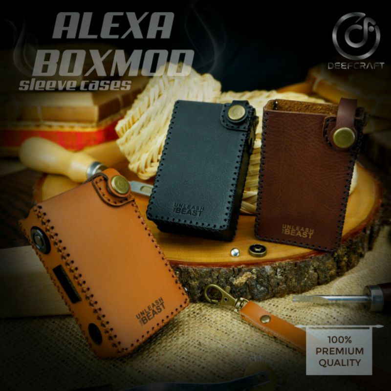 Premium Sleeve Case Alexa Boxmod Free Tali Lanyard / Holder Case Alexa boxmod leather sleeve