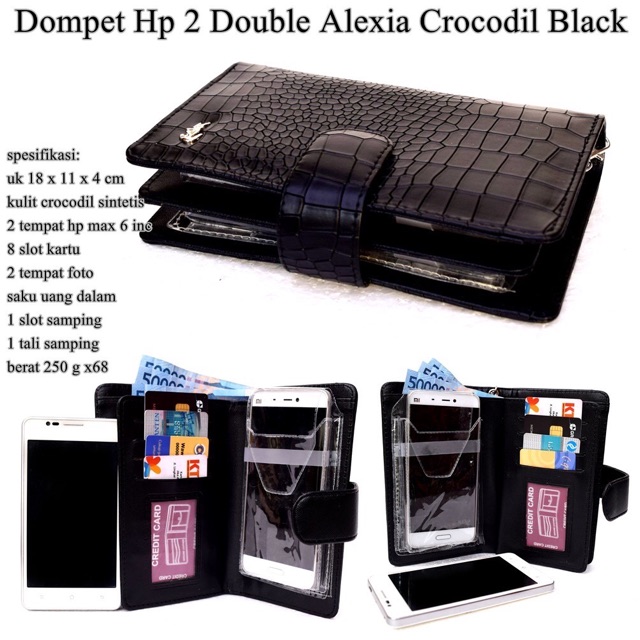 Dompet hpo alexia crocodil croco / dompet hp