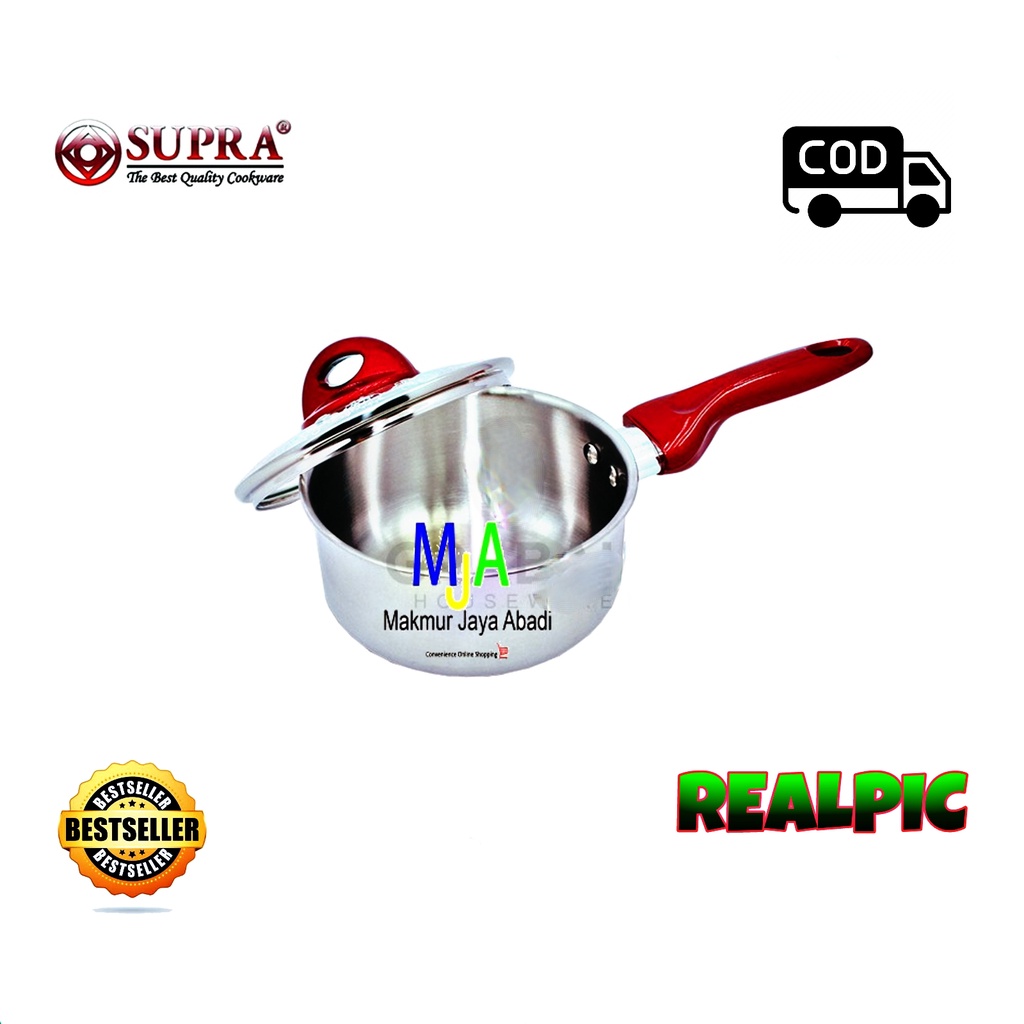 PROMO (BISA COD) Rak Piring Stainless Supra + Nampan Plastik / Dish Dryer Supra Combo With Sauce Pan 16cm &amp; Fry Pan 20cm