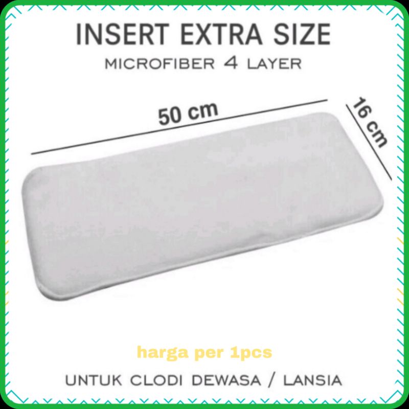 Insert Clodi Lansia / Dewasa 4 Layer / 4 Lapis Bahan Full Microfiber