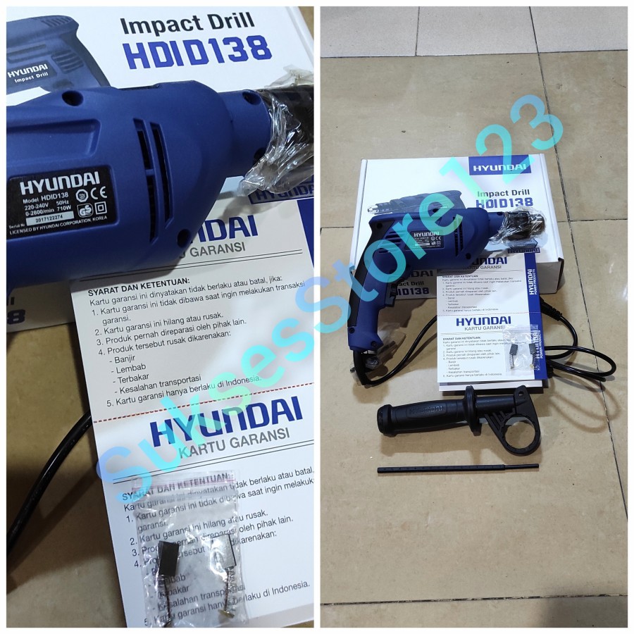Mesin Bor Listrik Tangan 13 mm Impact Drill 13mm HYUNDAI HDID138