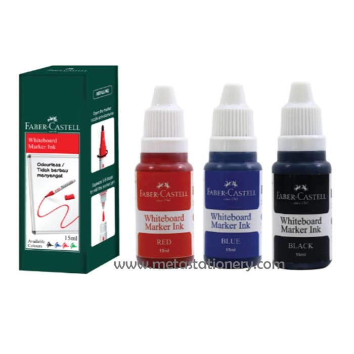 

Dijual Tinta Spidol / Refill Ink Marker Whiteboard Faber Castell 15Ml Bergaransi
