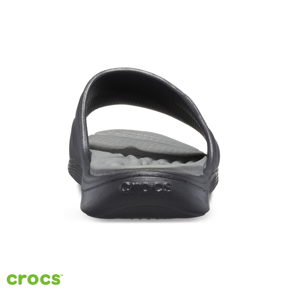 Crocs Reviva Slide / Sandal Unisex / Anti Air / Sandal Pria dan Wanita - Black Gray 205546-0DD