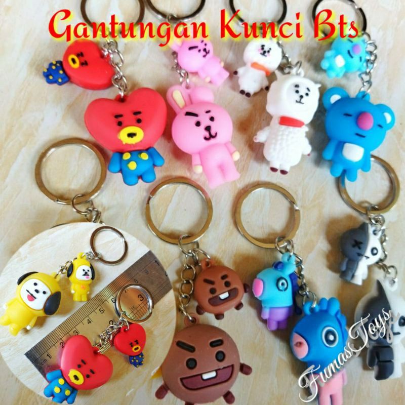 Jual Gantungan Kunci Karakter Bt21 Souvenir Ganci Bts Kpop Grosir