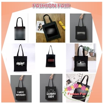 [LOKAL] Fashion Fair - TOTEBAG (PAKAI SELETING) LOGO Tulisan kpop murah wanita custom motif