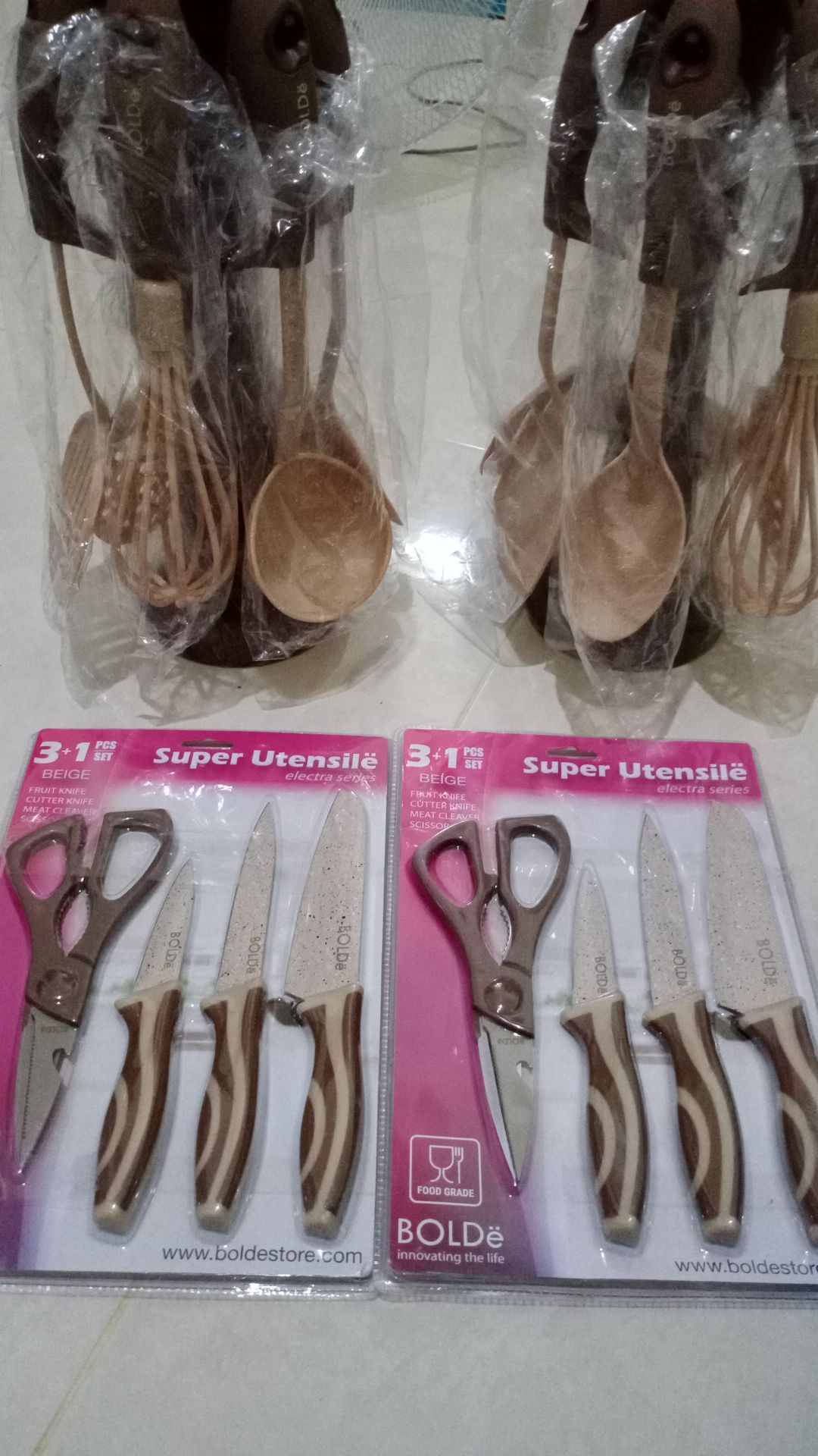 Bolde Super Utensile Granite Series 7 Pcs Spatula Set Alat Masak Beige
