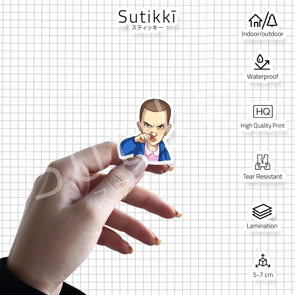 Sutikki | Sticker Pack Stranger Things Netflix Die Cut Vinyl  Stiker Gambar TV Seri Laptop