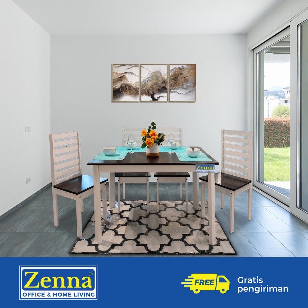 Zenna dining set magna 4 kursi / meja makan