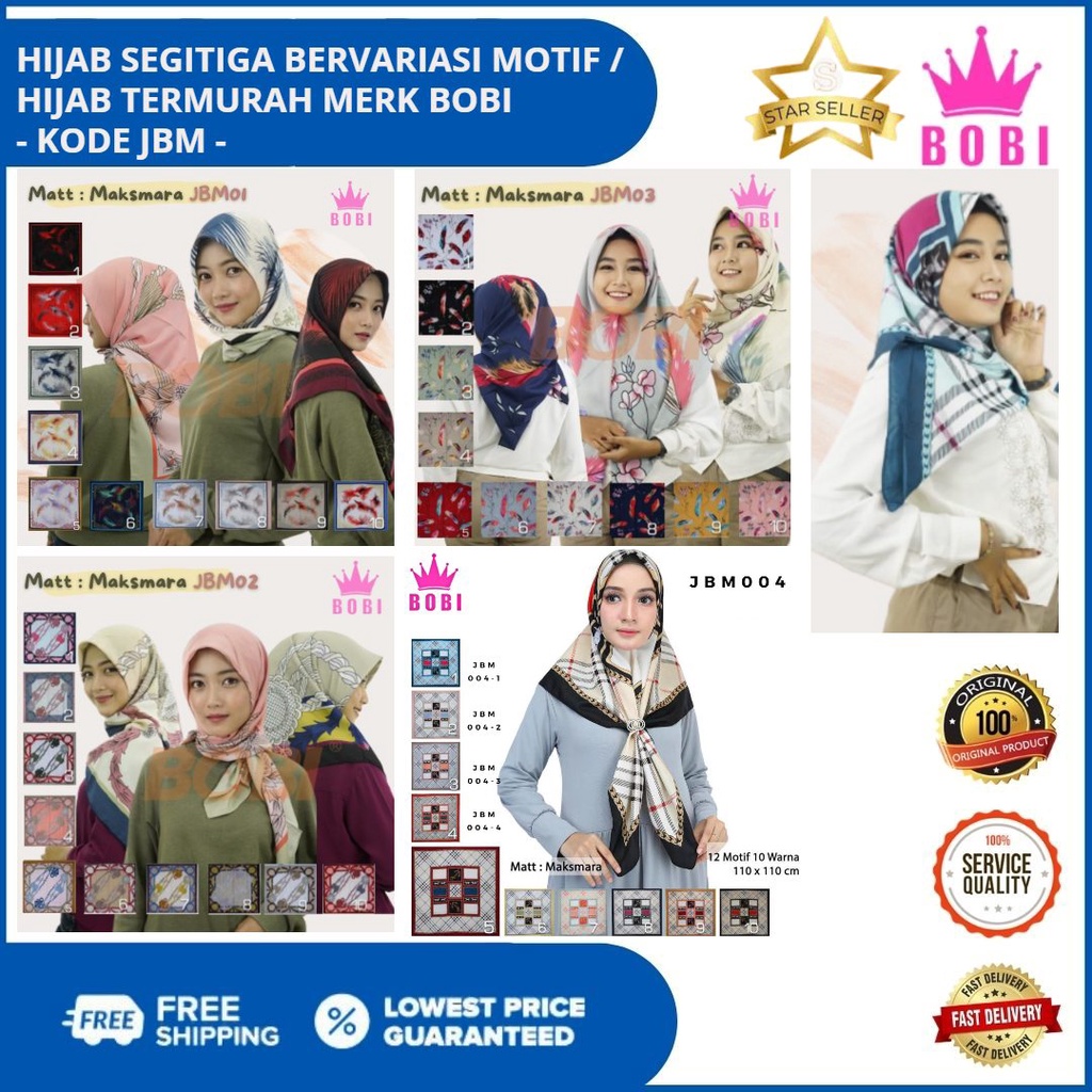 Jilbab Segitiga Mei Chen /  Hijab Variasi Warna / Kode JBM001 s.d JBM004