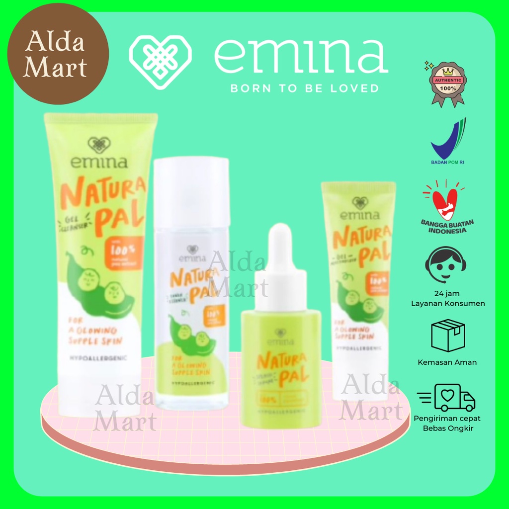 ✿ALDA MART✿ Emina Natura Pal Cleanser | Moisturizer | Serum | Toner Sabun Wajah Pelembab Wajah Toner Serum