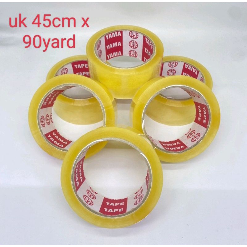 

Selotip bening Isolasi Solasi Lakban Perekat plastik bening 2 inc 45cm 90yard bukan 100 yard Murah yama tape