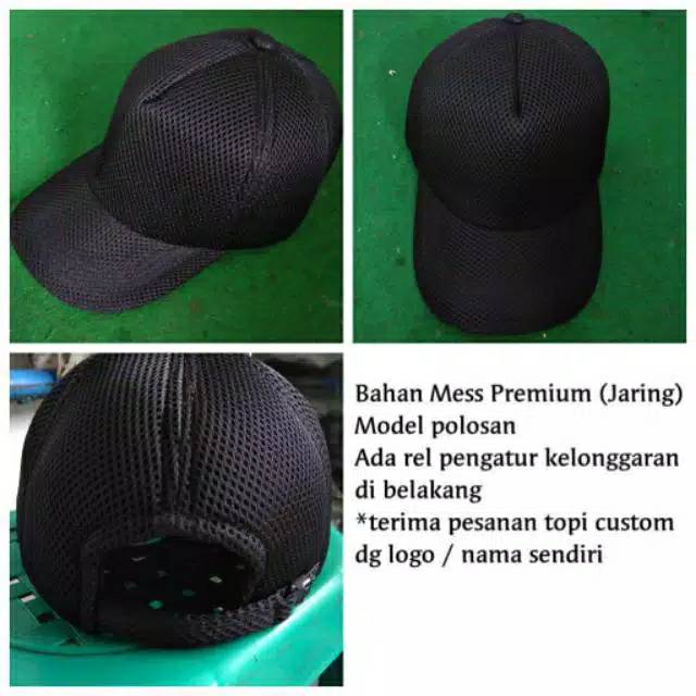 Topi Security satpam jaring doublemess polos linmas