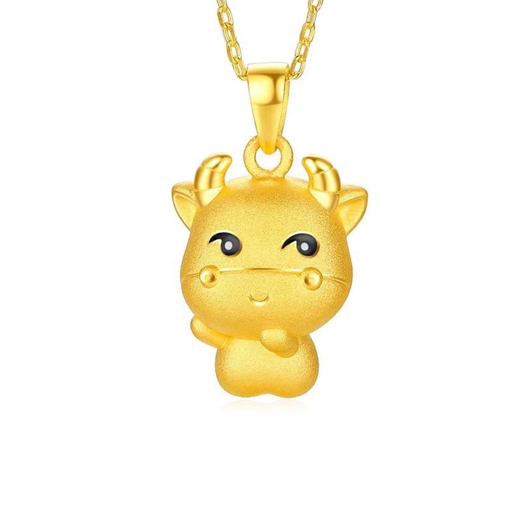 Hu Hu Hu Hu Hu Alat Bantu Pasang Kacamata♡ Kalung Rantai Liontin Lambang Zodiak Sapi Bahan Kuningan Untuk Travel