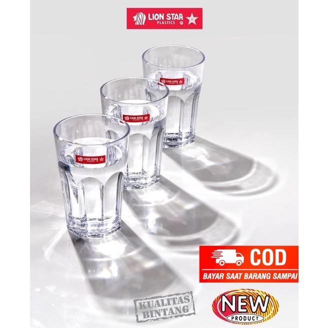 Gelas Plastik Mika Bening 500ml Tebal Lionstar Tahan Panas Foodgrade