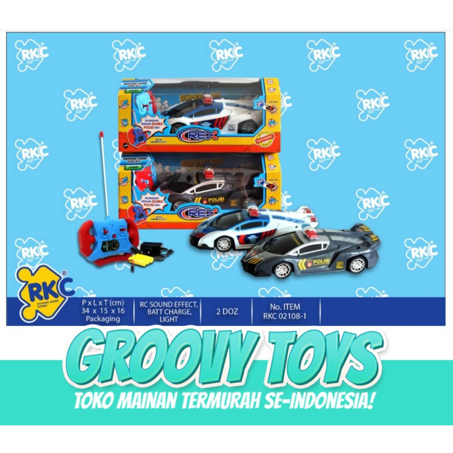 Mainan Mobil Lamborghini - RC Lamborghini Police Car Medium RKC02108-1