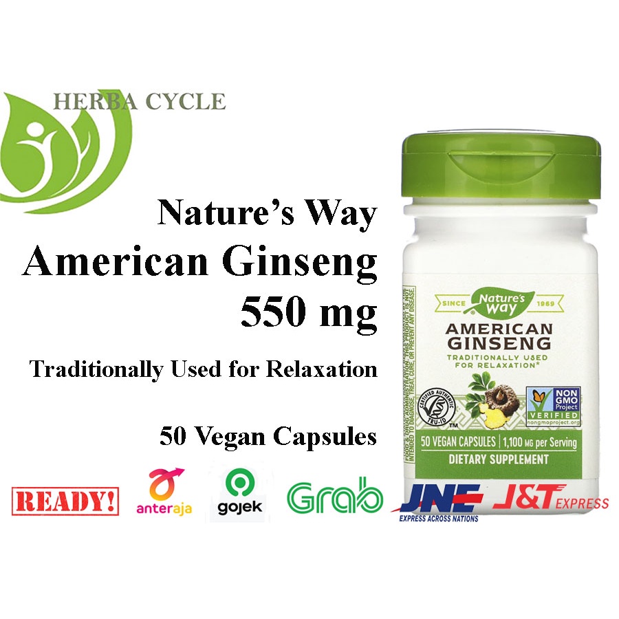 Natures Way American Ginseng 550 mg 50 Veg Nature Way Ginseng ORIUSA