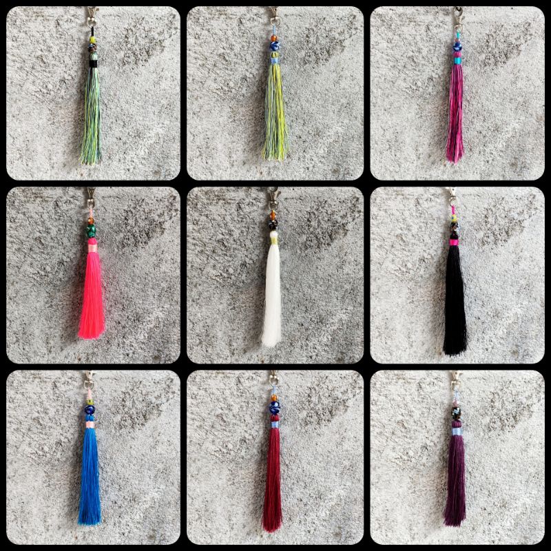 Tassel Jumbo Kipas / Gantungan Kunci Manik Kaca Rumbai / Gantungan Kunci Murah / Gantungan Kunci Lucu / Oleh Oleh Bali / Craft Dewata