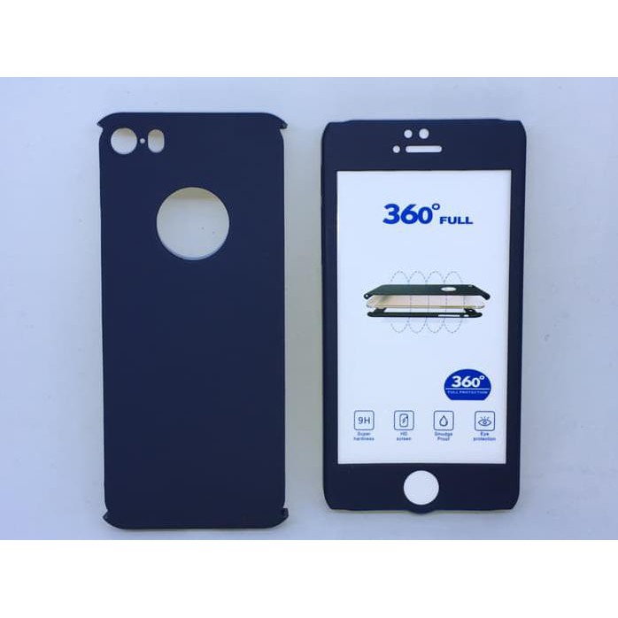 Iphone 5 / 5S / Se 360 Full Protection Hybrid Case + Free Tempered