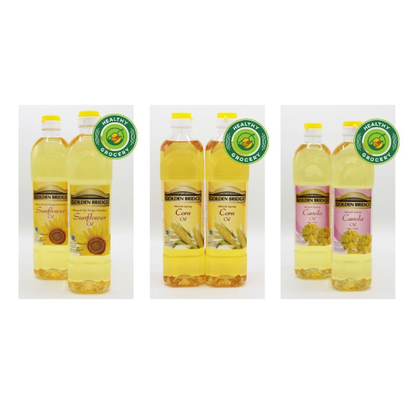 Jual Golden Bridge Oil 1 Liter / Canola Oil / Corn Oil / Sun Flower Oil