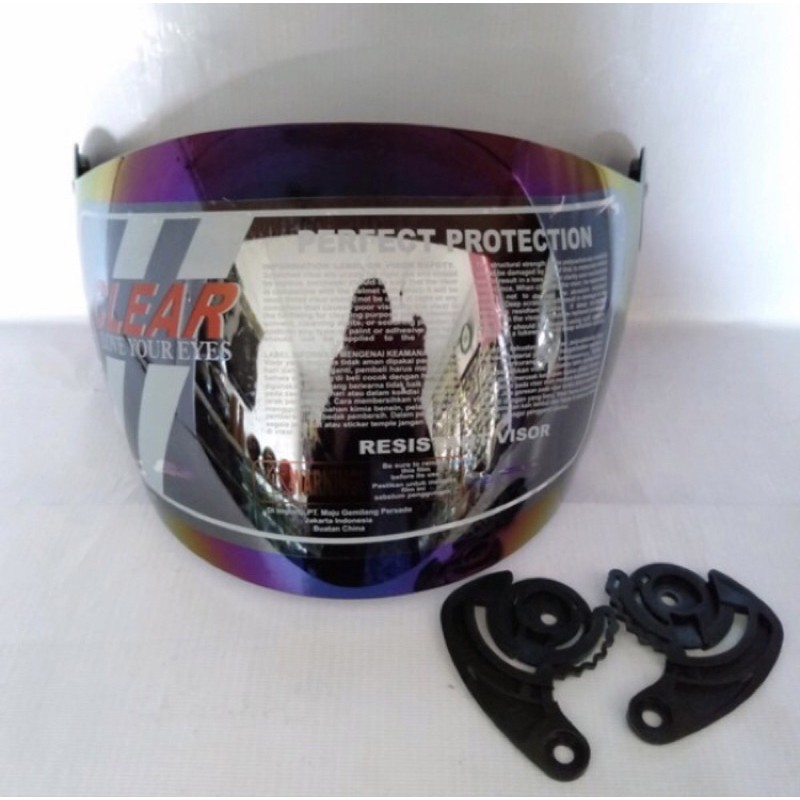 KACA NHK R6 / KACA HELM NHK R6 / VISOR HELM NHK R6 SILVER PELANGI Free RACHET