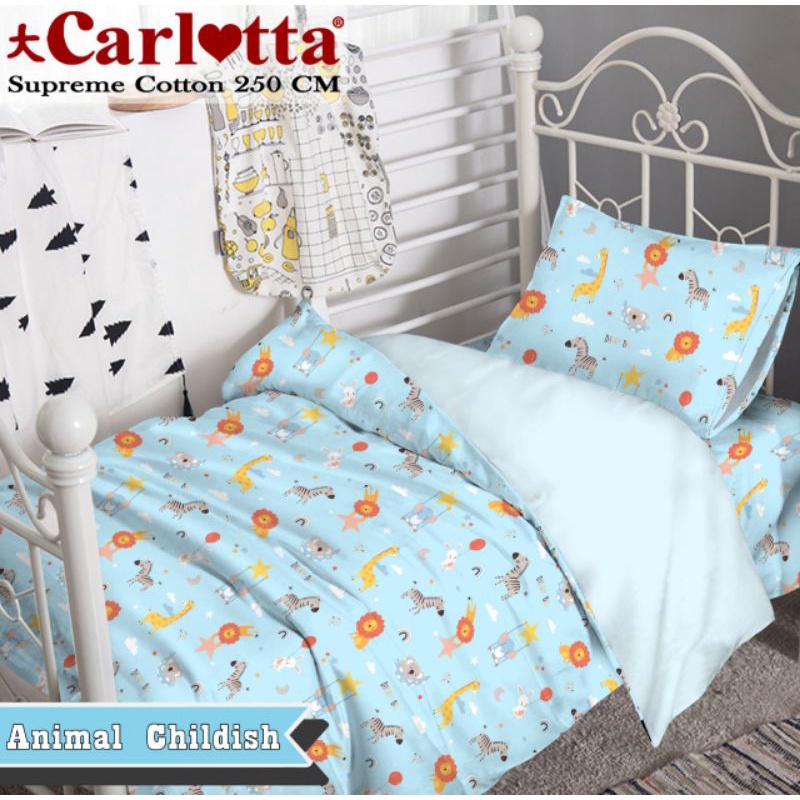 KAIN BAHAN SPREI METERAN KATUN CARLOTTA MOTIF ANIMAL CHILDISH