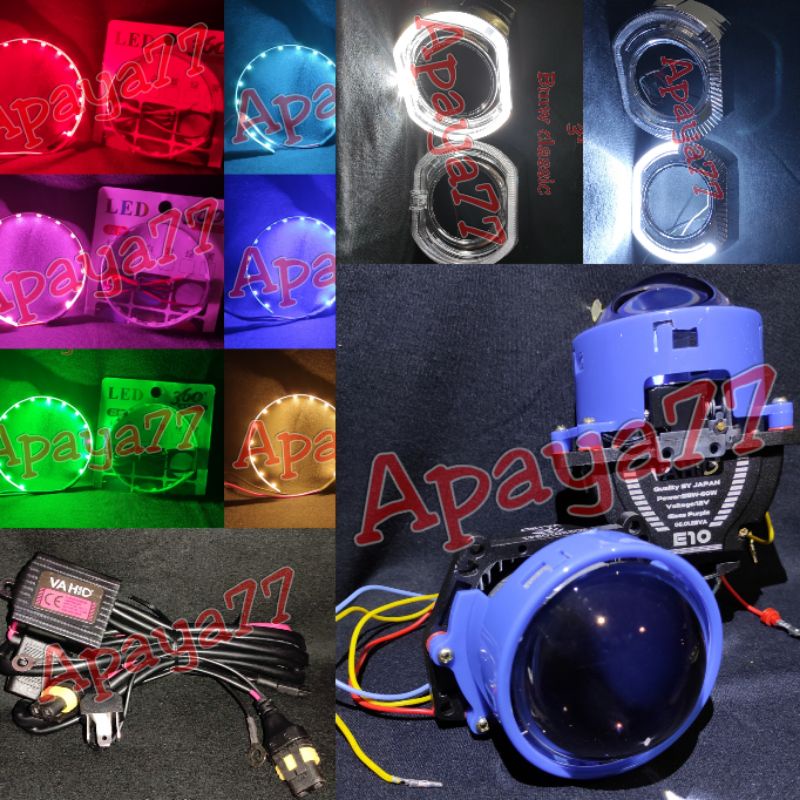 Biled Vahid E10 3inc H4 Sepasang Komplit